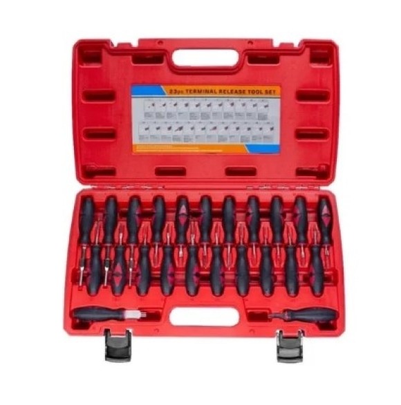 KIT PARA EXTRAIR TERMINAIS DE CONECTORES AUTOMOTIVOS 23 PEÇAS DTSAC14